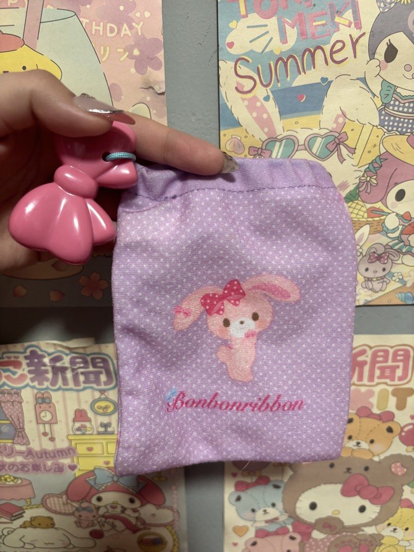 Sanrio Bonbonribbon Drawstring Pouch With Bow Charm (Category: Purses & Pouches) located in Muntinlupa City. Submitted by matchalinlin (Listing ID 1468945045, Image 2). Description: .