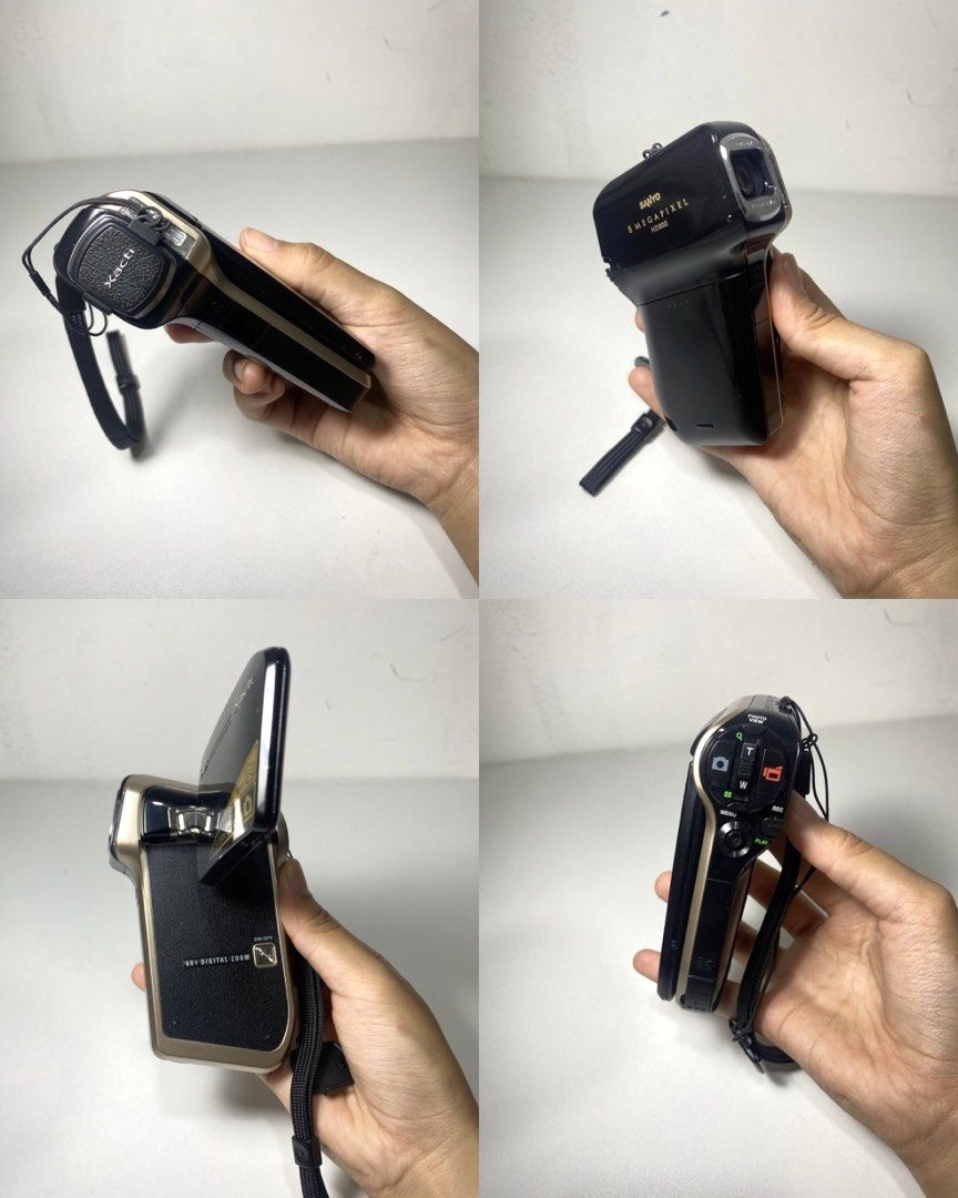 Sanyo Xacti DMX-HD800 (Category: Cameras) located in Quezon City. Submitted by helloclassiques (Listing ID 1469023261, Image 2). Description: ִֶָ𓂃 ࣪˖ ִֶָ🐇་༘࿐ Sanyo Xacti HD800 All buttons working. With built-in flash best for taking photos and low-light shooting. 🔆🎥📸 Clean lens and LCD— no dead pixel. Monitor rotates up to 270 degrees, perfect for self-recording. ✨ Specs: 8 MP 720p HD 2.7” LCD 5x optical zoom CMOS sensor SD Memory Card Type 