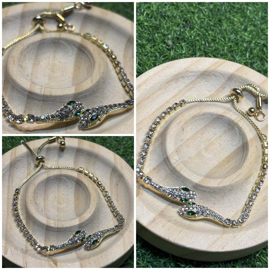 Serpent bracelet (Category: Bracelets) located in Davao. Submitted by ememlou17 (Listing ID 1469074431, Image 2). Description: Bracelet Size7-7.5 No markings Rodium/ Platinum over copper based metal Tarnish resistant with extra care Message me directly📩.