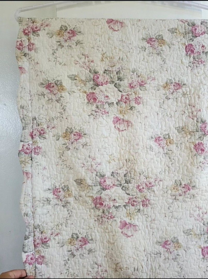 Shabby chic Floral Quilted Pillowcase (Category: Bedding & Towels) located in Balanga. Submitted by marae_c (Listing ID 1468937791, Image 3). Description: In very good condition. With minimal sign of use. Needs washing lang since na store po sa closet. bought few years back pa. Still very pretty and pwrfext for cottage coquette bedroom. Japanese wash tag. 59 × 100cm on tag Decluttering. Never used personally. Need closet space and funds..
