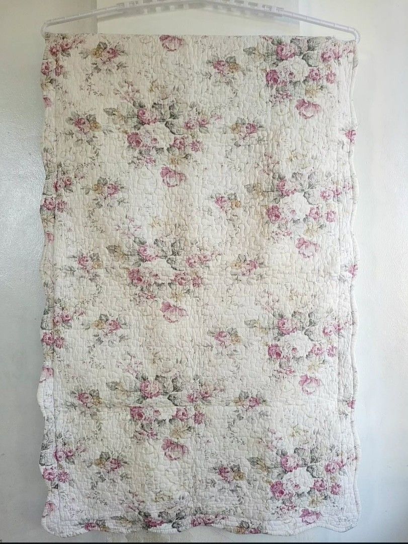 Shabby chic Floral Quilted Pillowcase (Category: Bedding & Towels) located in Balanga. Submitted by marae_c (Listing ID 1468937791, Image 2). Description: In very good condition. With minimal sign of use. Needs washing lang since na store po sa closet. bought few years back pa. Still very pretty and pwrfext for cottage coquette bedroom. Japanese wash tag. 59 × 100cm on tag Decluttering. Never used personally. Need closet space and funds..