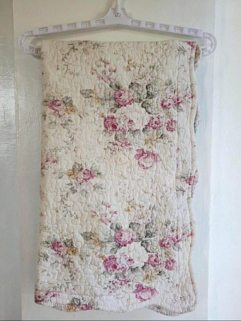 Shabby chic Floral Quilted Pillowcase (Category: Bedding & Towels) located in Balanga. Submitted by marae_c (Listing ID 1468937791, Image 1). Description: In very good condition. With minimal sign of use. Needs washing lang since na store po sa closet. bought few years back pa. Still very pretty and pwrfext for cottage coquette bedroom. Japanese wash tag. 59 × 100cm on tag Decluttering. Never used personally. Need closet space and funds..
