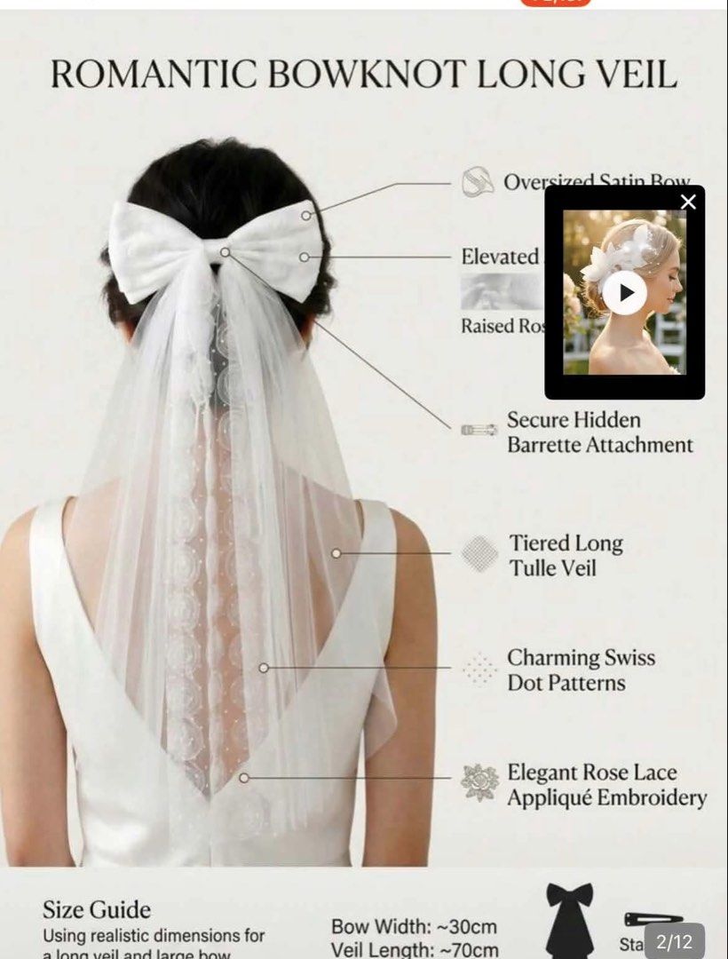 Shein Bowknot Long Veil (Category: Hair Accessories) located in Quezon City. Submitted by jokat (Listing ID 1469093436, Image 1). Description: Brand new, di po nagamit gagamitin sana sa prenup..