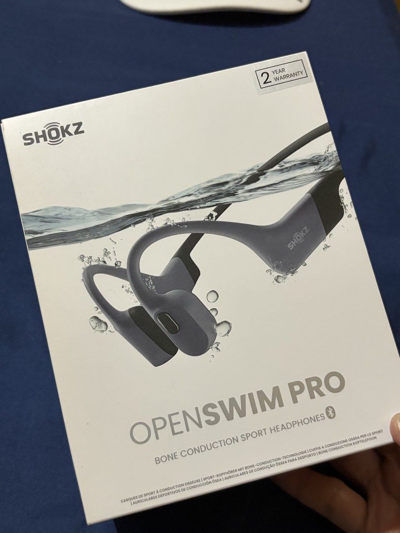 Shokz Openswim Pro (Category: Headphones & Headsets) located in Pasig City. Submitted by sashi.me (Listing ID 1469063080, Image 2). Description: Bought at 11k. Good as new. Never used for swimming. Only used for running and cycling. All inclusions intact. Ear muffs, silicon case, charger, user manual, warranty card, original box. Price is nego for sure buyers. .