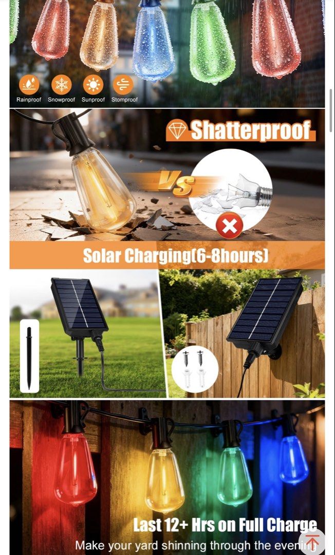 Solar String Lights 20 bulbs (Category: Home Improvement Tools & Accessories) located in Paranaque City. Submitted by simplylizzy (Listing ID 1468966730, Image 3). Description: - 2 box available - just opened the box - with remote rfs: need longer, was too short for our garage .