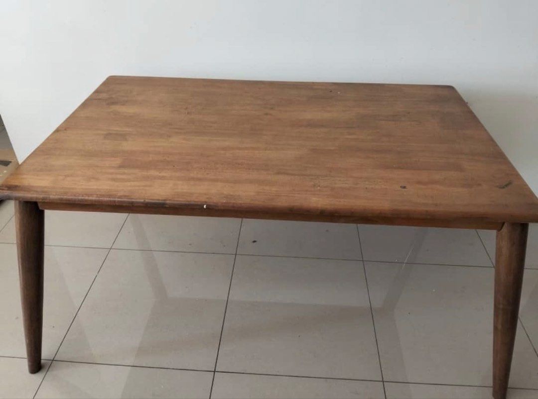 Solid Wood Dining Table (Category: Tables & Sets) located in Puchong. Submitted by isell.stuff (Listing ID 1468986112, Image 1). Description: - 5ft x 3ft x 2.5ft - table only - too big for my space - arrange your own transport.