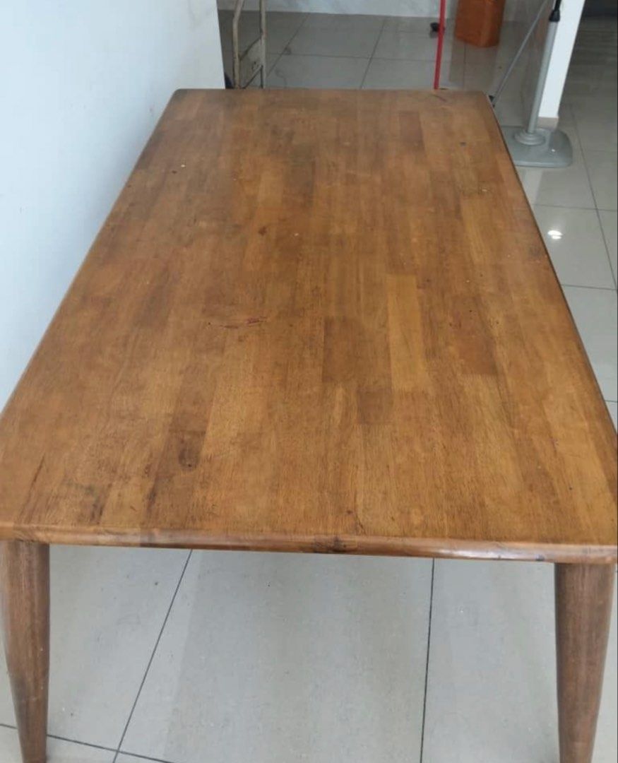 Solid Wood Dining Table (Category: Tables & Sets) located in Puchong. Submitted by isell.stuff (Listing ID 1468986112, Image 2). Description: - 5ft x 3ft x 2.5ft - table only - too big for my space - arrange your own transport.