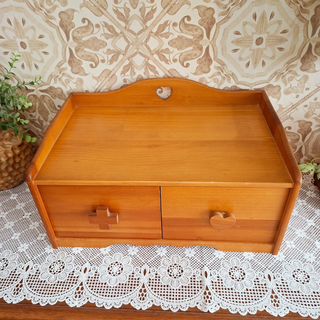 Solid wood first aid medicine box sewing box organizer with hidden storage (Category: Vintage Collectibles) located in Dasmarinas. Submitted by millennialmeetsvintage (Listing ID 1468951440, Image 2). Description: rare find 💎 solid wood with hidden storage last price posted, no haggling 🙅🏻‍♀️ 🌍ships from DASMA, CAVITE 🚚 shipping via Lalamove only ❌no reservations, first-to-pay basis ❌no physical store, no walk-ins ❌no COD transactions.