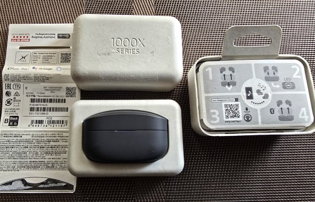 Sony WF-1000XM4 (Category: Headphones & Headsets) located in Paranaque City. Submitted by r3tr0_n3m3sis (Listing ID 1468976228, Image 3). Description: (Sony WF1000XM4 Earbuds) Inclusions: - Sony WF-1000XM4 Earbuds and Case - Sony Foam Tips - Sony Type C Charging Cable - Box and Manuals with receipt - Can last up to 5 to 6 hrs Good for Audiophiles! Meet-up: - Waltermart Sucat, - Sm Sucat, - Sm BF Delivery: Lalamove, LBC COP, JRS Express.