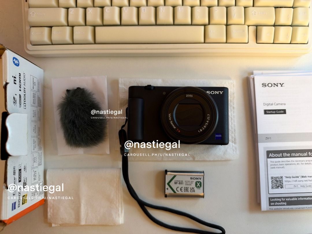Sony ZV-1 Digital Camera / Vlogging Kit (Category: Cameras) located in Las Pinas. Submitted by nastiegal (Listing ID 1469065408, Image 1). Description: Selling my Sony ZV-1 in excellent, 100% working condition 🤍 Bought last December 2025. Perfect dupe for a Ricoh GR Mostly used for taking pictures, never really used for vlogging or video recording. Well taken care of, with no scratches or visible damage. Still comes with its original box and com