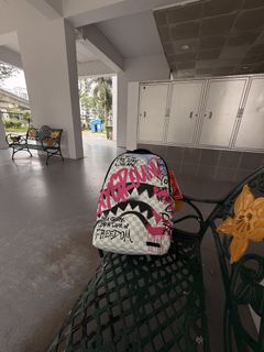 Sprayground Blue Checkerboard Shark Backpack, Men's Fashion, Bags ...