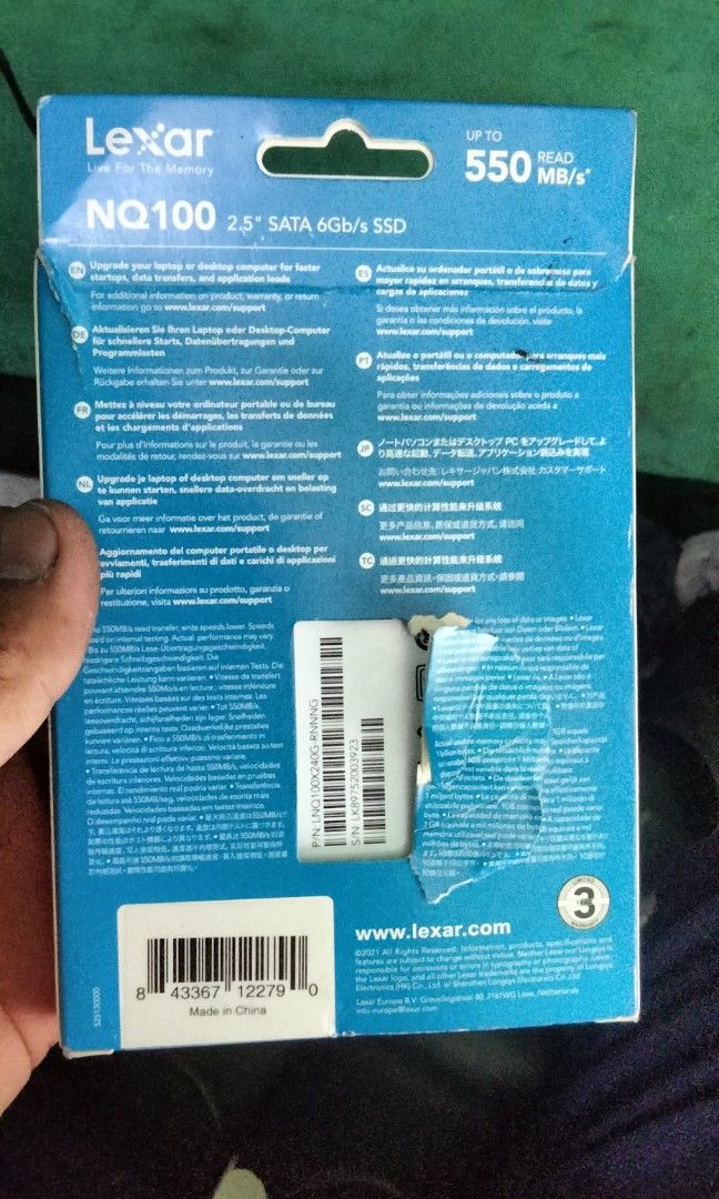 SSD 240GB LEXAR (Category: Hard Disks & Thumbdrives) located in Manila. Submitted by prince120492 (Listing ID 1469034371, Image 2). Description: brandew hindi pa nagagamit.