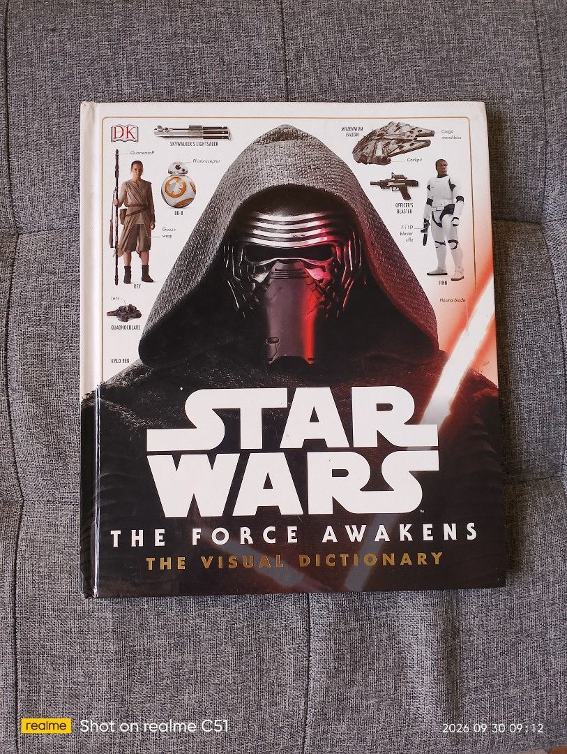 Star Wars The Force Awakens The Visual Dictionary (Category: Storybooks) located in Manila. Submitted by sunfl0w3r_50 (Listing ID 1469089116, Image 1). Description: - Title: Star Wars The Force Awakens Visual Dictionary - Format: Hardback book published by DK - Contents: Detailed cross-sections, character profiles, weapons, vehicles, and tech breakdowns - Condition: Clean pages with solid binding - Ideal for: Star Wars fans and collectors.