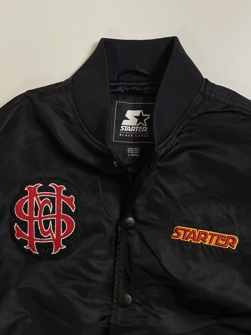 STARTER BLACK LABEL X NSC CREW PURE BLOOD JACKET (Category: Coats, Jackets and Outerwear) located in Pasay City. Submitted by digital_wardrobe.ph (Listing ID 1468975403, Image 3). Description: STARTER BLACK LABEL X NSC CREW PURE BLOOD COLLECTION 50TH ANNIVERSARY VARSITY JACKET details size: medium - large width: 25 length: 27 price: 1,500 location: pasay city.