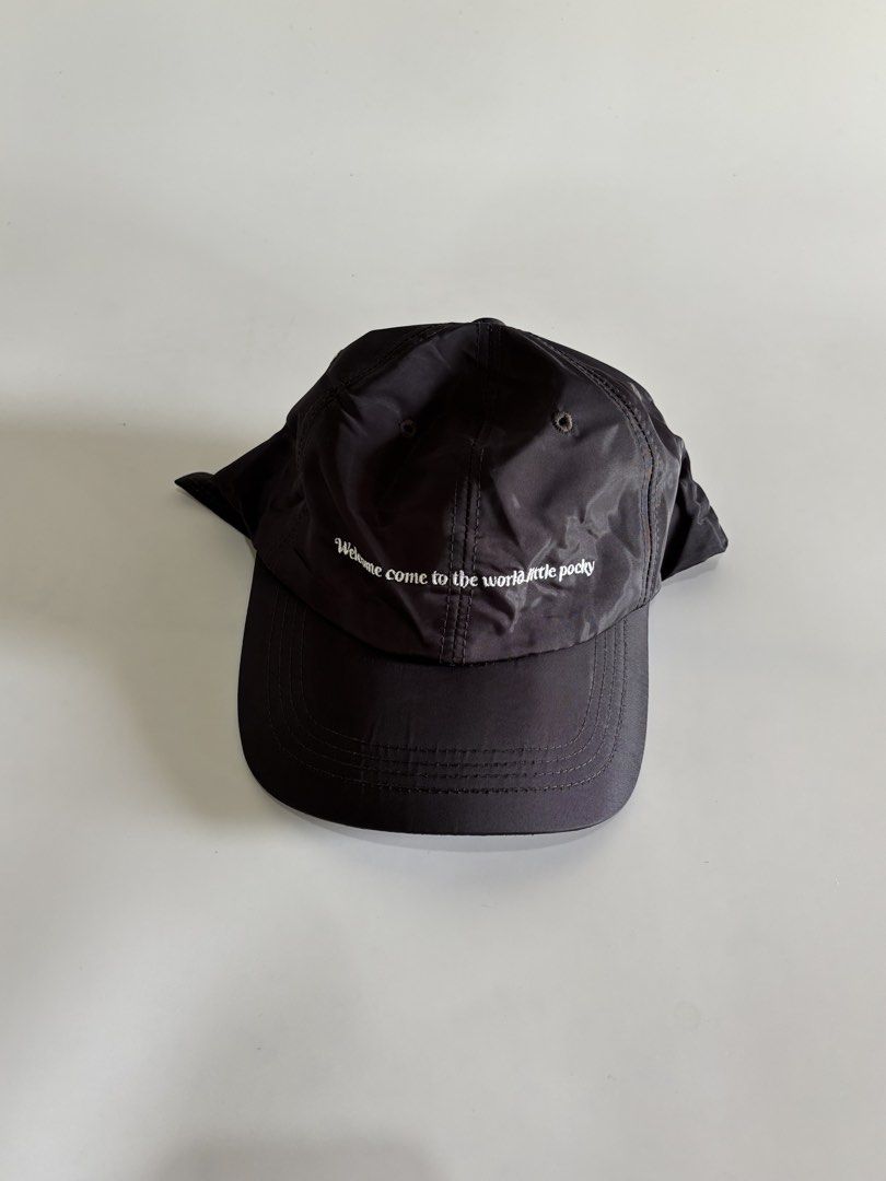 Statement Nylon Hat (Category: Caps & Hats) located in Malaybalay. Submitted by haulsome (Listing ID 1468995397, Image 3). Description: Statement Nylon Hat -In good condition -Features an embroidered Welcome to the world pocky up front -Excellent for outdoor activities -Adult size, adjustable strap 250php, +sf .