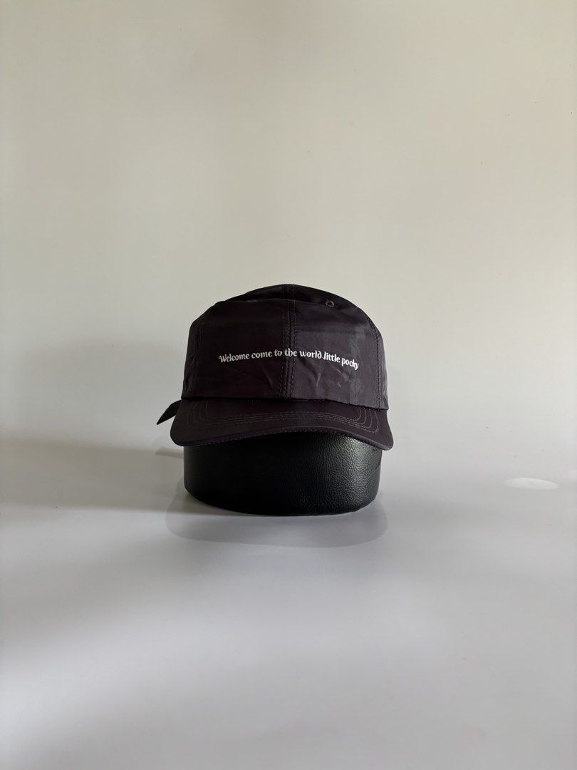 Statement Nylon Hat (Category: Caps & Hats) located in Malaybalay. Submitted by haulsome (Listing ID 1468995397, Image 1). Description: Statement Nylon Hat -In good condition -Features an embroidered Welcome to the world pocky up front -Excellent for outdoor activities -Adult size, adjustable strap 250php, +sf .