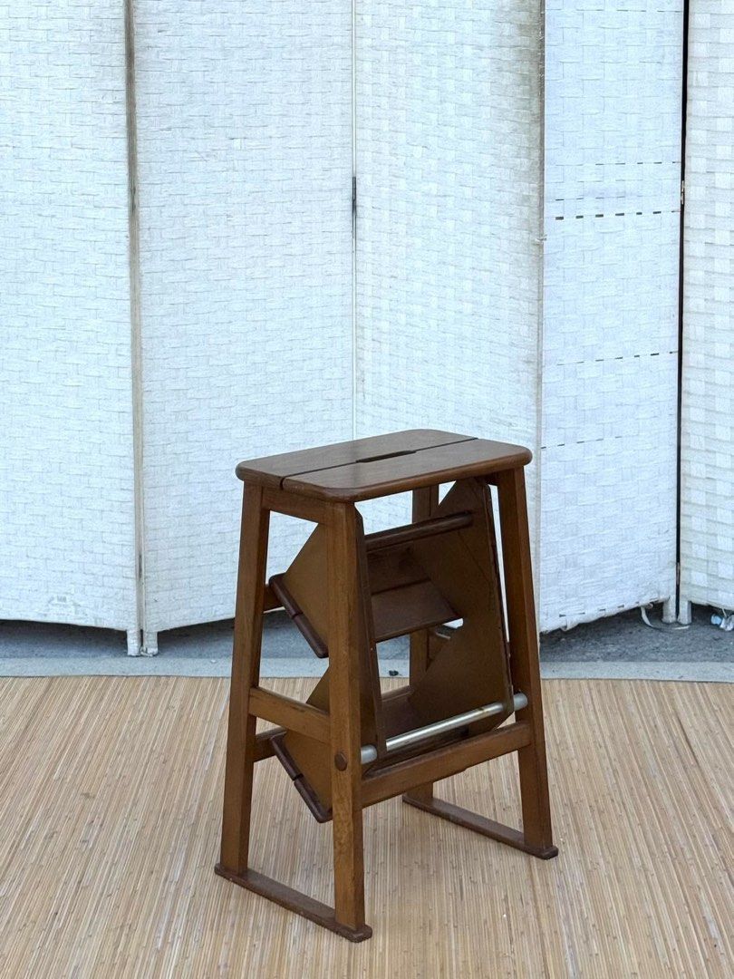 Step Stool / Step Ladder / Plant Stand (Category: Chairs) located in Manila. Submitted by elliefurnies31 (Listing ID 1469127393, Image 2). Description: JAPAN SURPLUS 3 STEPS FOLDABLE WOODEN LADDER IN GOOD CONDITION SIZE: 24H x 16L x 10W inches.