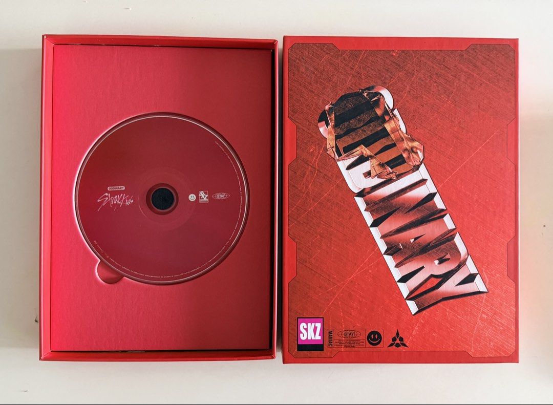 Stray Kids ODDINARY Album Standard Edition (Category: CDs & DVDs) located in Pasig City. Submitted by ymirgm (Listing ID 1468945574, Image 2). Description: - Official Stray Kids ODDINARY Mini Album - Frankenstein Version - Includes Changbin photocards and inclusions - Complete set: Photobook, CD in red case, sticker sheet, poster, and lyric book - Clean and safely stored copy - Refer to pictures for exact items included.