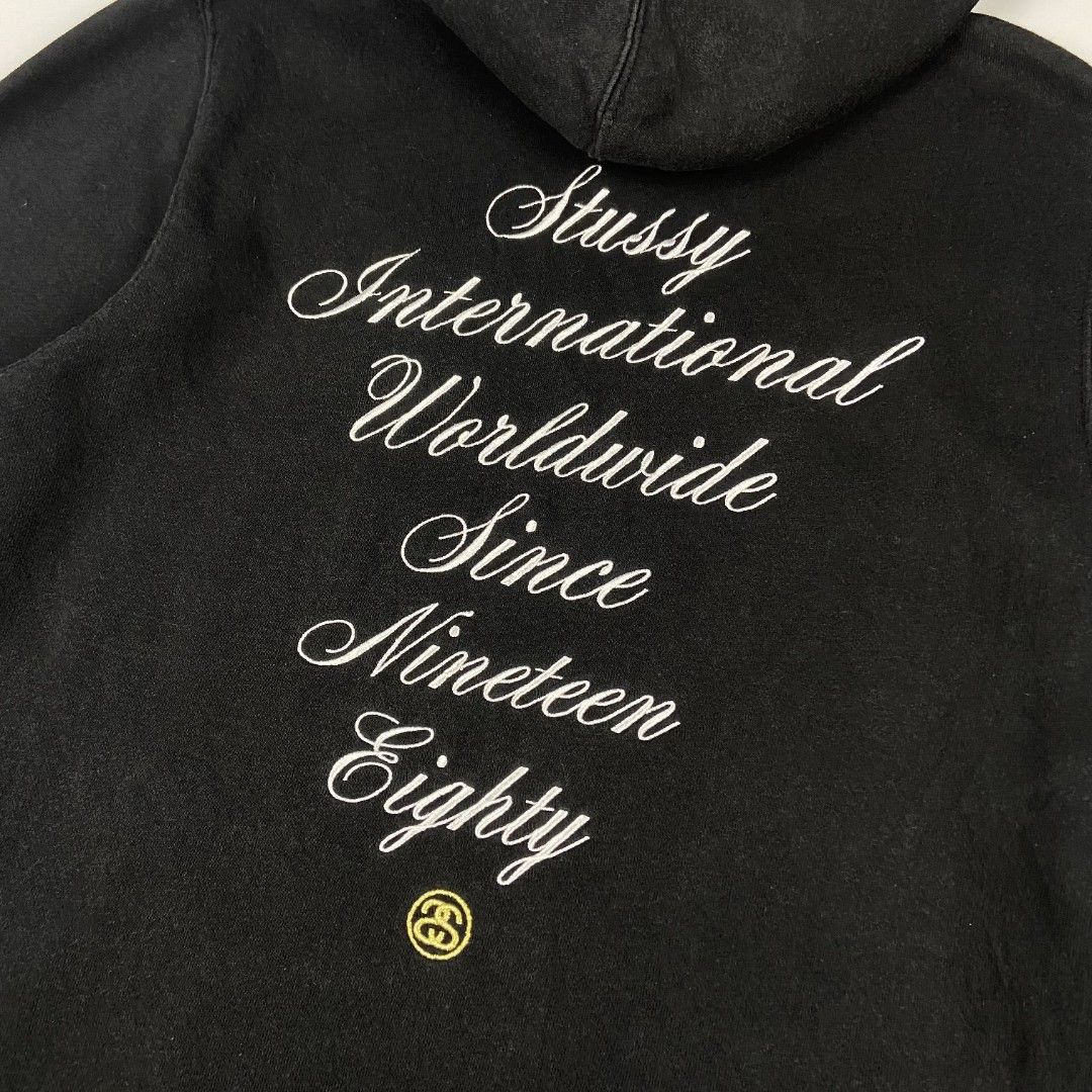 Stüssy Embroidered International Script Hoodie (Category: Coats, Jackets and Outerwear) located in Antipolo. Submitted by lootersclubph (Listing ID 1469066435, Image 3). Description: Stüssy Embroidered International Script Hoodie Medium 28 Length / 22 Width No issue Washed and Steamed 100% Authentic ₱ 1,899 negotiable.