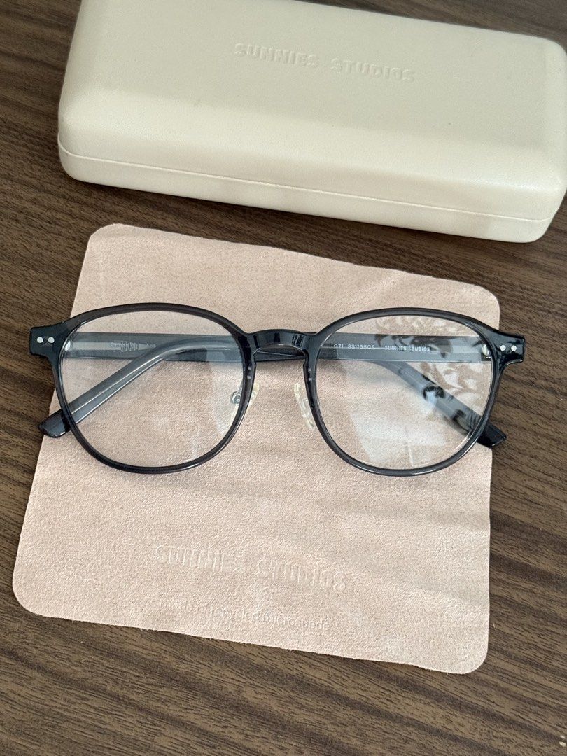 Sunnies Studios Optical Frame Orman in Ant (Category: Sunglasses & Eyewear) located in San Pedro. Submitted by etc05 (Listing ID 1469009334, Image 3). Description: - Brand/Model: Sunnies Studios Orman - Colorway: Ant - Fit: Wide fit - Shape & Lenses: Classic round shape with clear lenses - Inclusions: Original beige hard case and microsuede cleaning cloth - Condition/Features: Great everyday pair, very lightweight and comfortable.