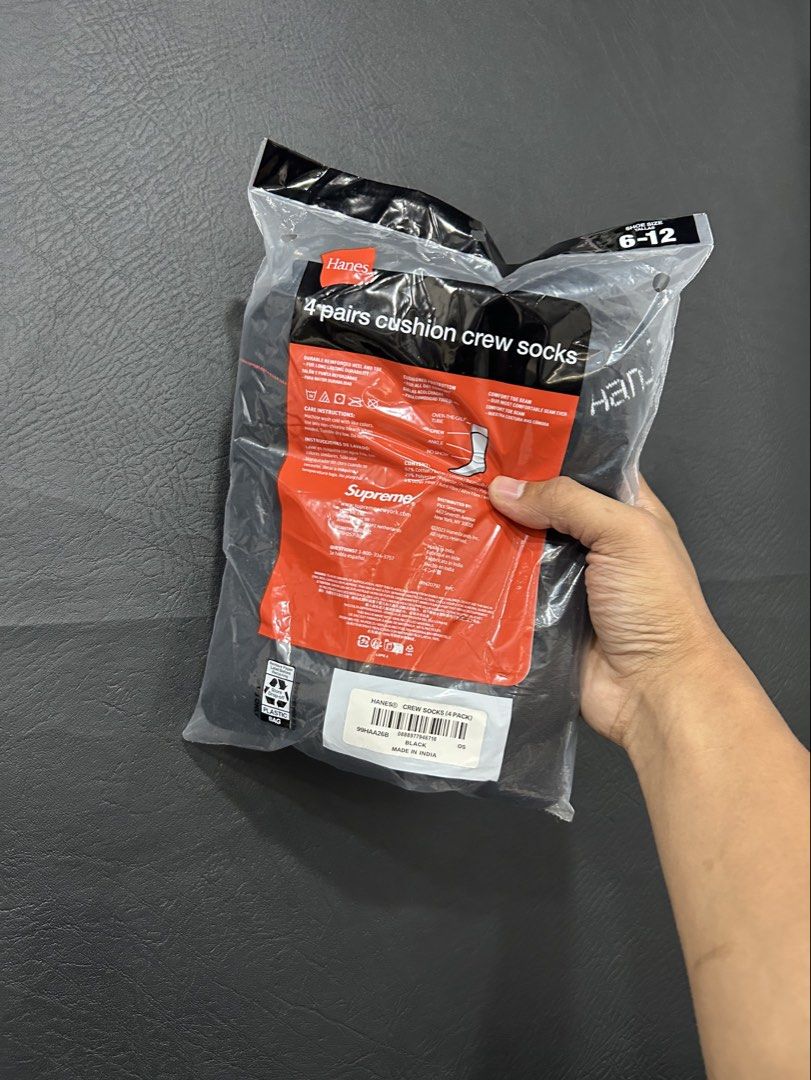Supreme Crew Socks 4 Pairs (Category: Shoe inserts & accessories) located in Pasig City. Submitted by canadastufftoph (Listing ID 1468953485, Image 2). Description: Supreme Crew socks 4 pairs Brandnew 2,500.