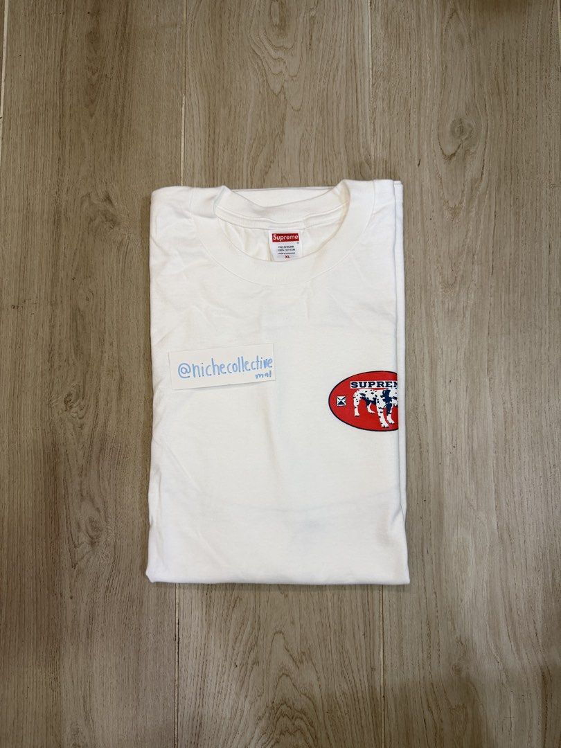 Supreme Dalmatian Graphic Tee White (Category: Tshirts & Polo Shirts ) located in Manila. Submitted by nichhee (Listing ID 1469087564, Image 3). Description: Supreme Dalmatian Tee Color: White Size: XL (22” × 31”) Price: P4,500 100% LEGIT DM to purchase All sales final 🥂.