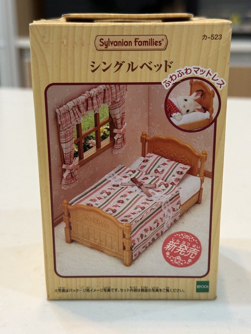 Sylvanian Families Single Bed Set (Category: Figurines & Statues) located in General Trias. Submitted by brightdog-224c (Listing ID 1468935748, Image 1). Description: Box Condition: Minor shelf wear on edges, all original parts complete inside..