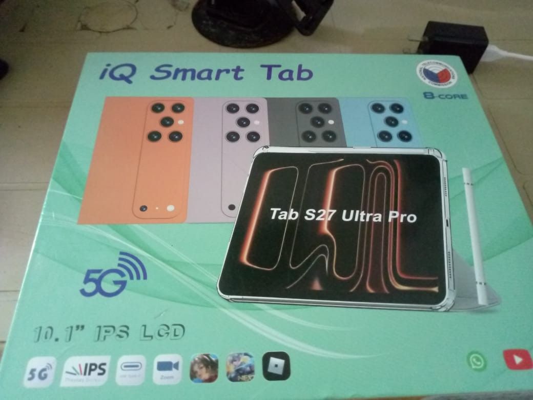Tablet (Category: Android) located in Antipolo. Submitted by sha_fores (Listing ID 1468973690, Image 3). Description: - Color: Sleek black design with thin bezels - Display: Large, clean glass screen with crystal-clear reflection - Packaging: Comes in original white and orange box - Condition: Brand new, untouched, and ready for initial setup - Perfect for daily use, streaming, or productivity - Meet-ups and shipping available across PH.