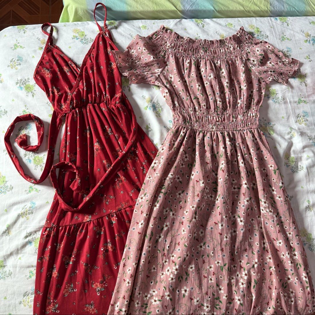 [TAKE 2] Long/Maxi Dresses (Category: Dresses) located in Pasig City. Submitted by beabimbop (Listing ID 1468992403, Image 1). Description: • xs-s • both are stretchy • check pics for more details 🏷️ tags: evening dress, summer dress, coquette, cottagecore, fairycore, classy dress, christmas dress, birthday dress, for occasion .