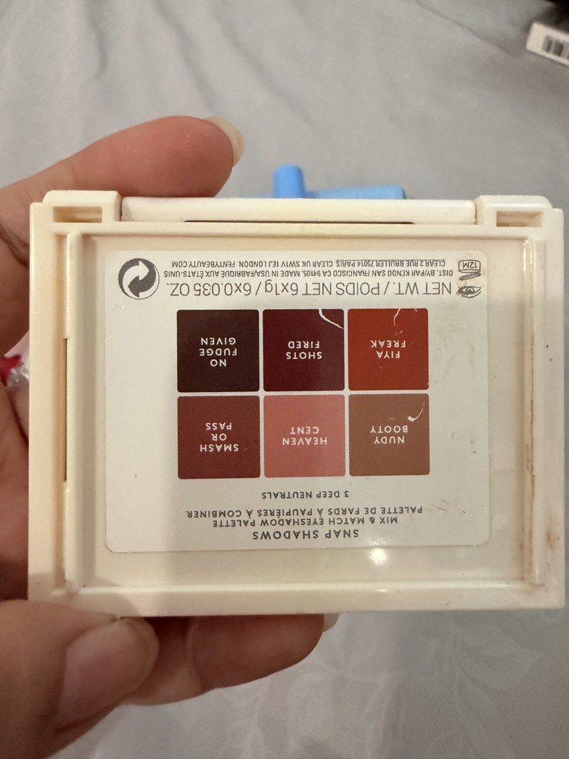 Take all for 499 (Category: Makeup) located in Rizal. Submitted by lovekylekale (Listing ID 1469016490, Image 3). Description: Take all - fenty3 eyeshadow - blk glossdrip (gumball) - freshiny concealer (N02) - strokes (darling).