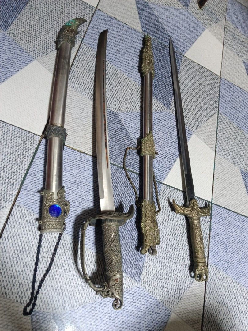 Take All Vintage Ornament Swords (Category: Other Home Decor) located in Mandaluyong City. Submitted by theforgottentreasures (Listing ID 1469109645, Image 1). Description: 7500 for Both!!! 📌 Vintage Ornamental Swords Dagger 28 and 26 inches full length made of zinc alloy and stainless heavy and sturdy what you see is what you get.
