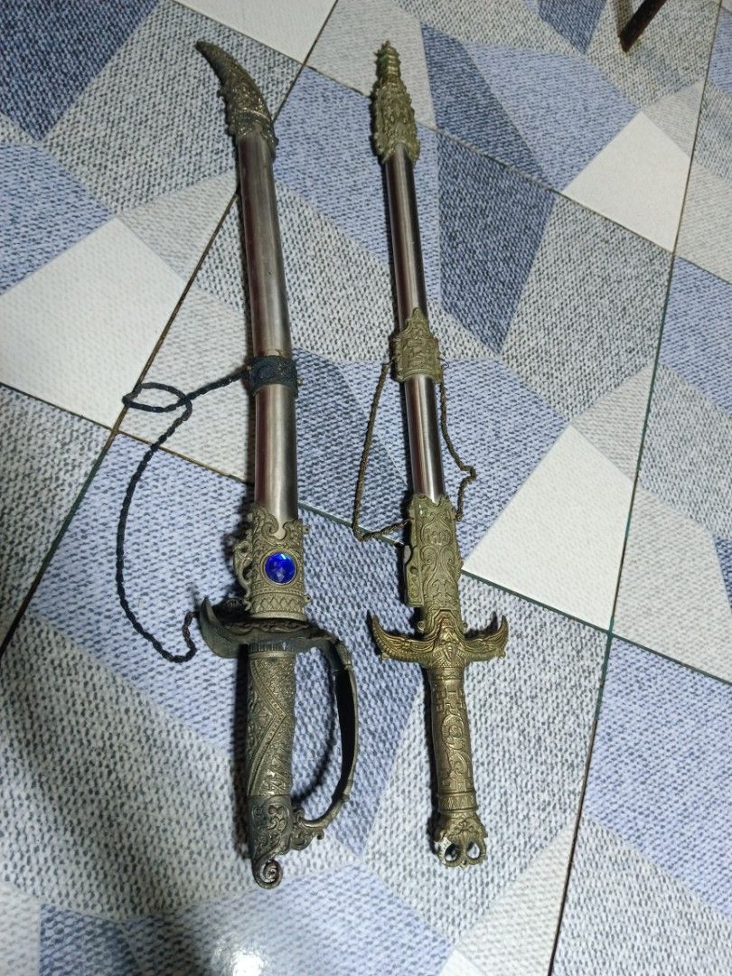 Take All Vintage Ornament Swords (Category: Other Home Decor) located in Mandaluyong City. Submitted by theforgottentreasures (Listing ID 1469109645, Image 2). Description: 7500 for Both!!! 📌 Vintage Ornamental Swords Dagger 28 and 26 inches full length made of zinc alloy and stainless heavy and sturdy what you see is what you get.