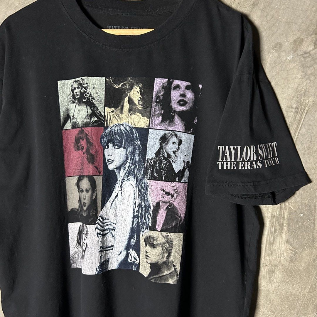 Taylor Swift - The Eras Tour Black Tee (Category: Tshirts & Polo Shirts ) located in Tayabas. Submitted by streetdept.ph (Listing ID 1469115437, Image 2). Description: Taylor Swift - The Eras Tour Black Tee Very good condition Flaw/s: crackprints only in front Size: XL Measurements (inches): Width: 24” Length: 28”.