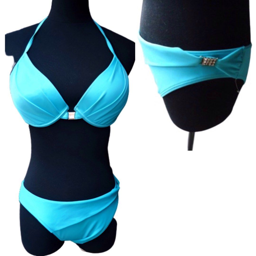 TEAL BLUE DIAMOND BIKINI SWIMSUIT (Category: Bikinis & Swimsuits) located in Marikina City. Submitted by minimalistmanila (Listing ID 1469012531, Image 2). Description: Imported teal blue 2 pc bikini. With diamond accents. Medium fit. Never worn. Order now!.