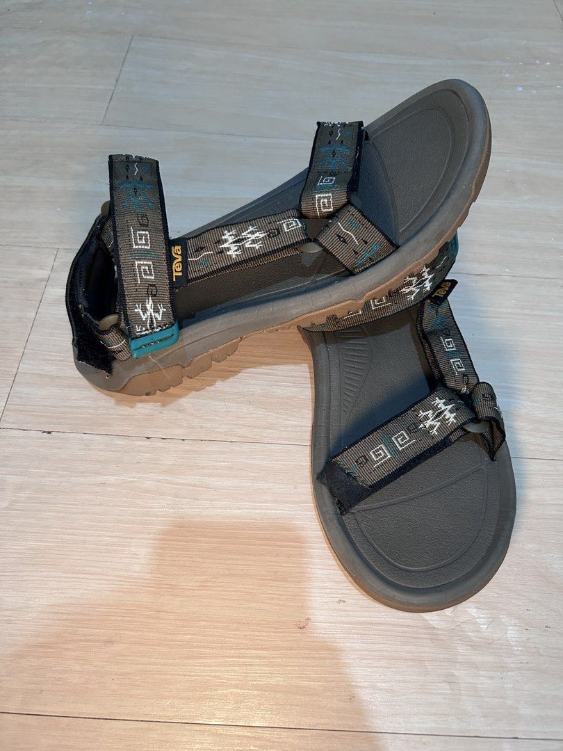 Teva Patterned Outdoor Sandals (Category: Slippers & Slides) located in Dipolog. Submitted by adrian281994 (Listing ID 1469099192, Image 2). Description: - Brand: Teva - Colorway: Earth-tone with geometric woven straps - Fit: Adjustable hook-and-loop closures at the ankle, forefoot, and heel - Sole: Durable rubber outsole with textured footbed for superior grip - Best for: Walking, hiking, or everyday casual wear - Condition: Minimal signs of pre