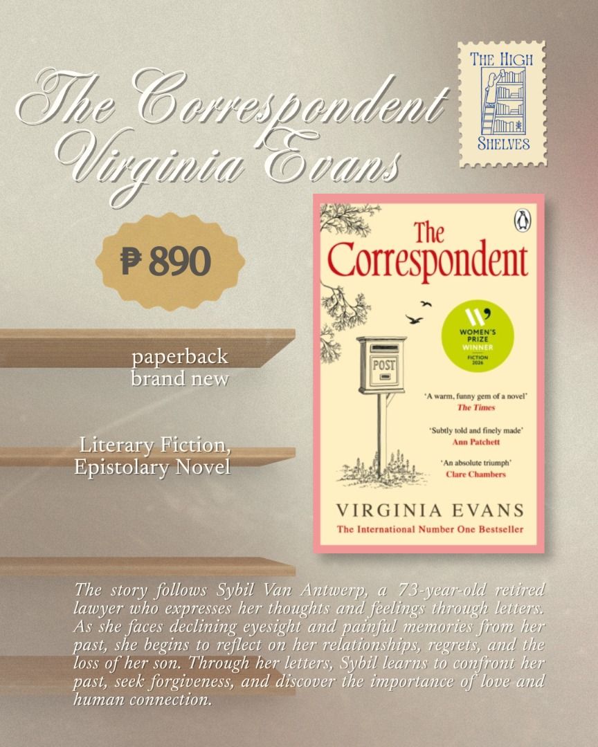 The Correspondent by Virginia Evans (Category: Storybooks) located in Marikina City. Submitted by the.highshelves (Listing ID 1468960155, Image 1). Description: ✨ AUTHENTIC BOOKS ONLY! Every book is carefully sourced and selected with fellow readers in mind. PACKED WITH LITTLE FREEBIES! you can also visit our ig acc! - @the.highshelves Interested in a book? MULTIPLE COPIES AVAILABLE 💬 Send us a message! Will send more actual pictures of the book
