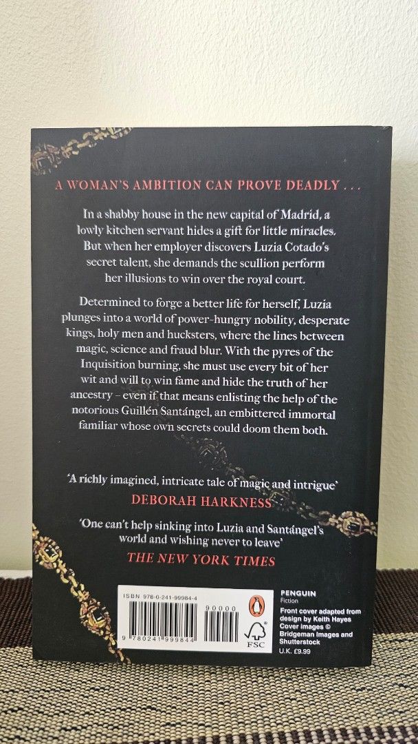 The Familiar by Leigh Bardugo Paperback (Category: Storybooks) located in Manila. Submitted by erikuhrox007 (Listing ID 1468982199, Image 2). Description: - Title: The Familiar by Leigh Bardugo - Publisher: Penguin Fiction - Format: Standard paperback with black cover and gold lettering - Condition: Read once, clean pages inside, minor yellowish stain on the top edge - Features: ISBN included on back cover - Genre: Bestselling fantasy read.