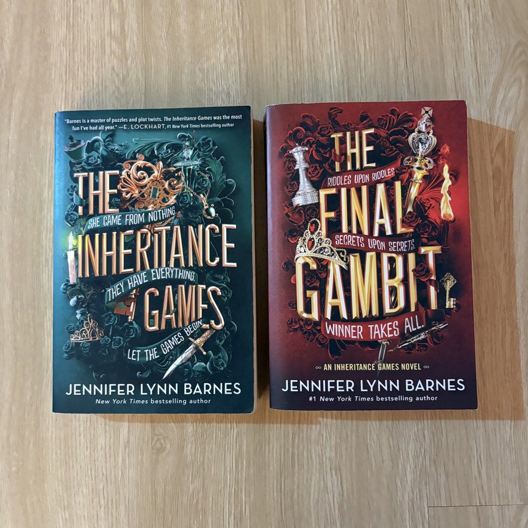 THE INHERITANCE GAMES by Jennifer Lynn Barnes (Category: Storybooks) located in Makati City. Submitted by yoiscart (Listing ID 1469028929, Image 1). Description: THE INHERITANCE GAMES THE FINAL GAMBIT • Well Read, Well Used • Foxing but overall great condition. I am very careful with my book collection. • 300 ea / 500 if will take both books • RFS: I already have an e-reader.