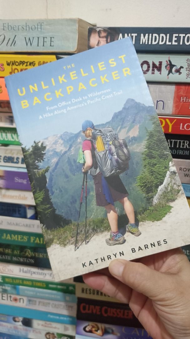The Unlikeliest Backpacker by Kathryn Barnes paperback (Category: Storybooks) located in Caloocan City. Submitted by summerjak2025 (Listing ID 1469043775, Image 1). Description: - Title: Pacific Crest Trail Memoir - Author: Kathryn Barnes - Publisher: Hornet Books - Format: Paperback - Design: Spine features bright yellow detailing with black text - Perfect for: Fans of hiking adventures, long-distance trails, and travel memoirs - Condition: Good