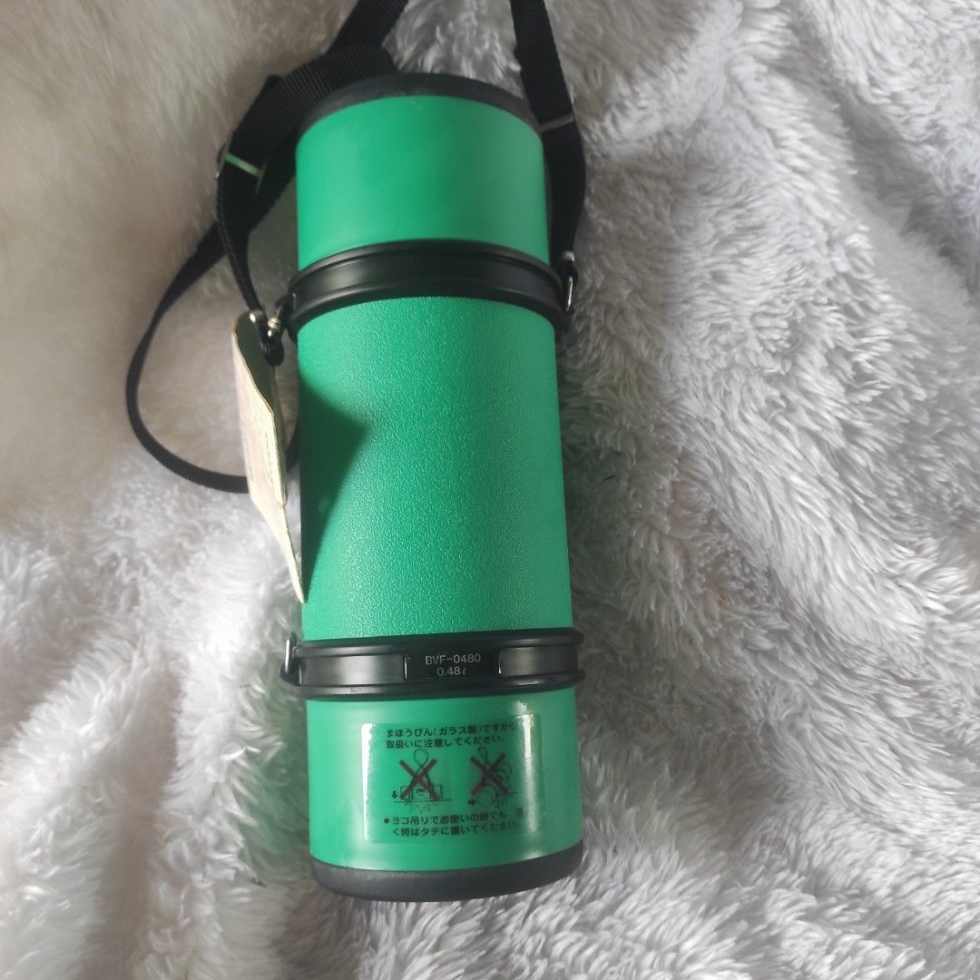 Tiger Vacuum Bottle Green (Category: Water Bottles & Tumblers) located in Cainta. Submitted by fukunekojapansurplus (Listing ID 1468979194, Image 3). Description: 💸350 PESOS Tiger Pic Thermos (Tackle-Zero-Han) vacuum-insulated glass flask in green (model BVF-0480). • Tiger Vacuum Bottle / タイガー魔法瓶) • Model: BVF-0480 (Tackle-050 / Tackle Zero-Han / タックルゼロハン) • Capacity: 0.48 liters • Dimensions: Approximately 9.5 cm in diameter and 26.5 cm in heig