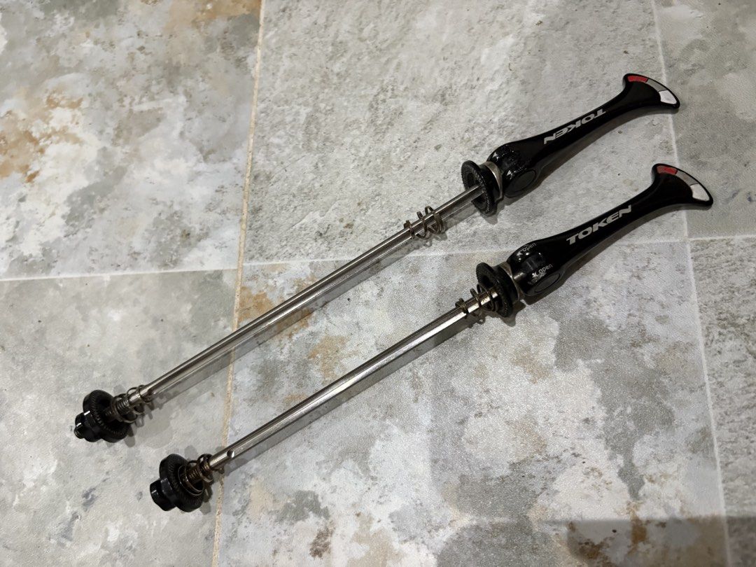 TOKEN titanium skewers (Category: Bicycles) located in Muntinlupa City. Submitted by pinkmoscat.o (Listing ID 1469092202, Image 1). Description: Selling Token titanium bike skewers Used, still in very good condition With slight cosmetic scratches, does not affect performance RFS: upgrade Shipping via lalamove or jnt shouldered by buyer Location: Muntinlupa Payment via Gcash, BPI, or RCBC only.