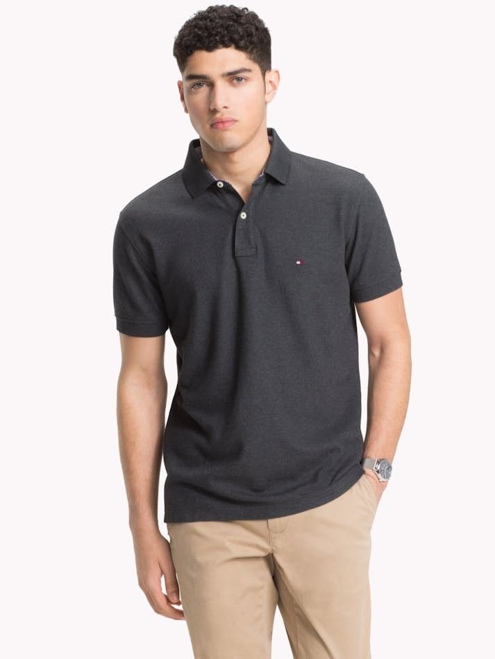 TOMMY HILFIGER SLIM FIT (Category: Activewear) located in Cebu City. Submitted by kevinthrift (Listing ID 1468962416, Image 1). Description: TOMMY HILFIGER POLO (CHARCOAL) Excellent Condition Size: Medium on tag Dimes:Length 27 | Width 20 Color rate: 9.3/10 ( ISSUE ) fade neck maganda padin sabay sa color niya yung issue Need wash.
