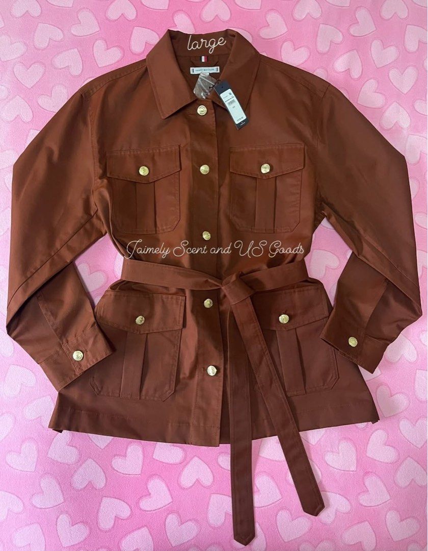 TOMMY HILFIGER UTILITY BELTED JACKET LARGE (Category: Coats, Jackets and Outerwear) located in Las Pinas. Submitted by jaimelyscent_ (Listing ID 1469035769, Image 2). Description: TOMMY HILFIGER UTILITY BELTED JACKET LARGE FOR WOMEN ✅NEW ARRIVAL FROM USA🇺🇸$179 MALL PRICE NOW ON CLEARANCE SALE 📌2999.00 ONLY LIMITED STOCK GRAB IT NOW.