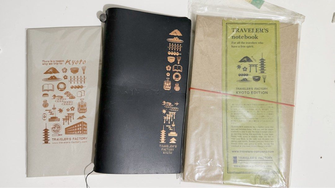 TRAVELER'S Notebook Kyoto Edition (Category: Stationery & School Supplies) located in Rizal. Submitted by artandjournals (Listing ID 1468988436, Image 1). Description: May mark sa charm area kase naglyan ko pala nang charm. Usually nasa shelf lang ito. Complete packaging and inclusions. Shipping cost by buyer: J&T weekends Lalamove/Grab to be booked by buyer, coming from Cainta, Rizal.