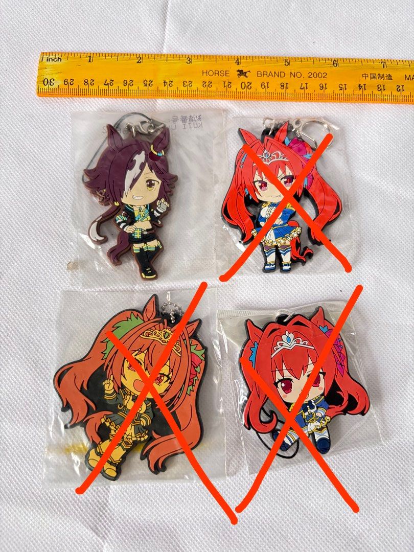 Uma Musume Pretty Derby Rubber Strap Keychain (Category: Character Goods) located in Manila. Submitted by betlogmo (Listing ID 1468753943, Image 1). Description: Prices stated in photo No to sensitive buyers❌ These are not brand new items, I have opened them and inspected them before and kept them in their packaging for collection purposes. Sure buyers only, mine now pay now. Lowballing a single item or purchase will get you blocked. I’m only ope
