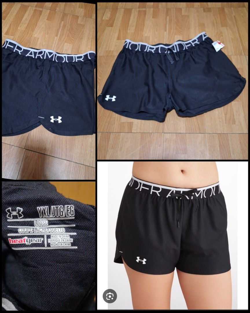 Under Armour Play Up Active Short (Category: Activewear) located in Cebu City. Submitted by cebuanamomshies (Listing ID 1468959305, Image 1). Description: 28-34 Solid black Elastic Logo waistband loose fit perfect for exercising. Material wicks sweat and dries fast Soft lightweight knit construction Shaped hem.Finished with the under armour logo to leg. Black Solid.