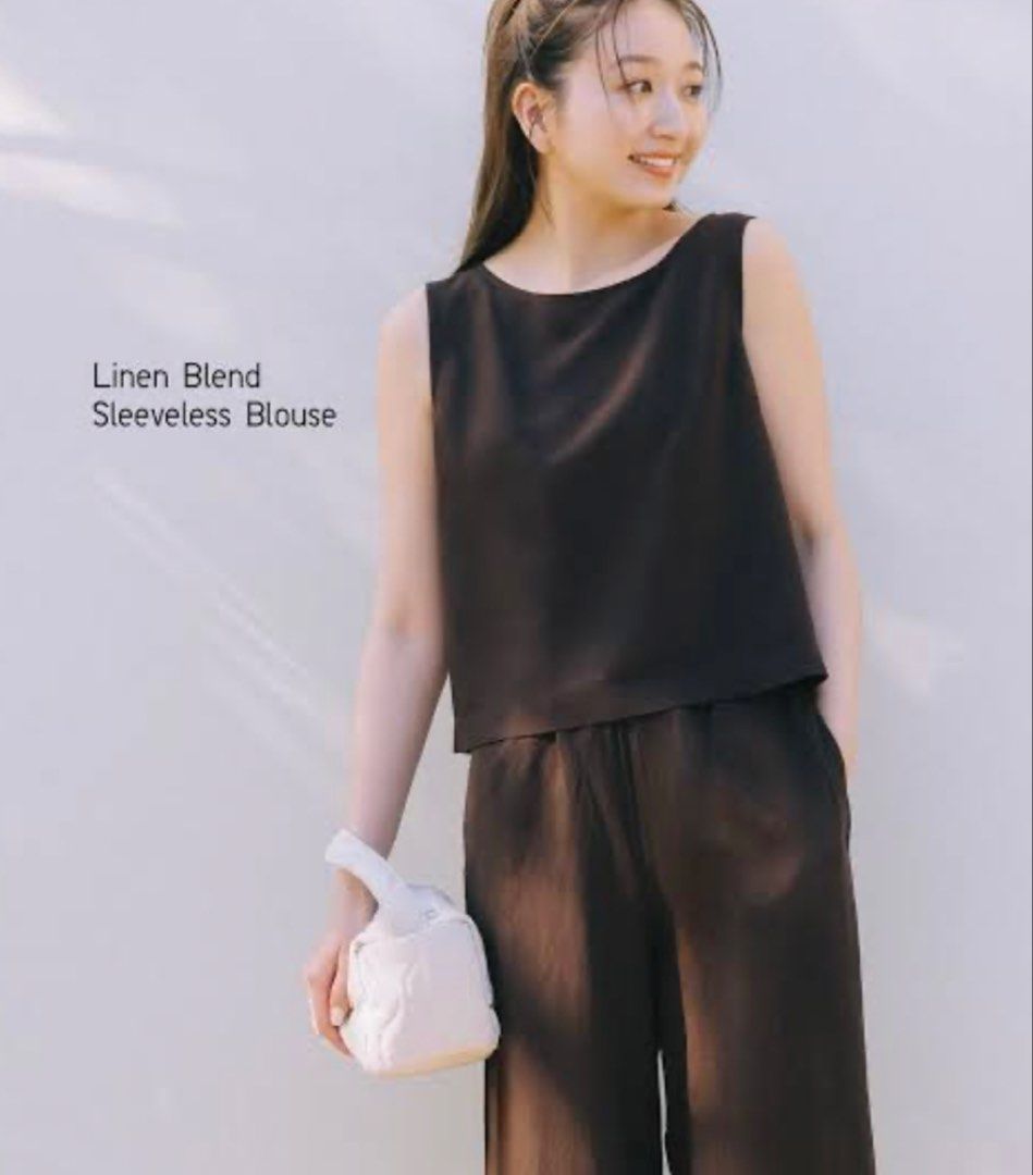 Uniqlo linen blend set (Category: Sleeveless) located in Antipolo. Submitted by asdfghjkl66931 (Listing ID 1469152601, Image 1). Description: Medium on tag. Used once.