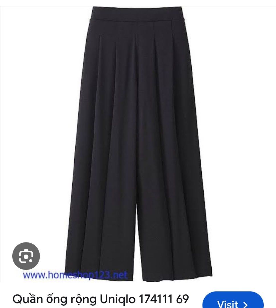UNIQLO Tuck Gather Pants (Category: Other Bottoms) located in Basista. Submitted by purpleens_shop (Listing ID 1469043011, Image 2). Description: Black 🖤.