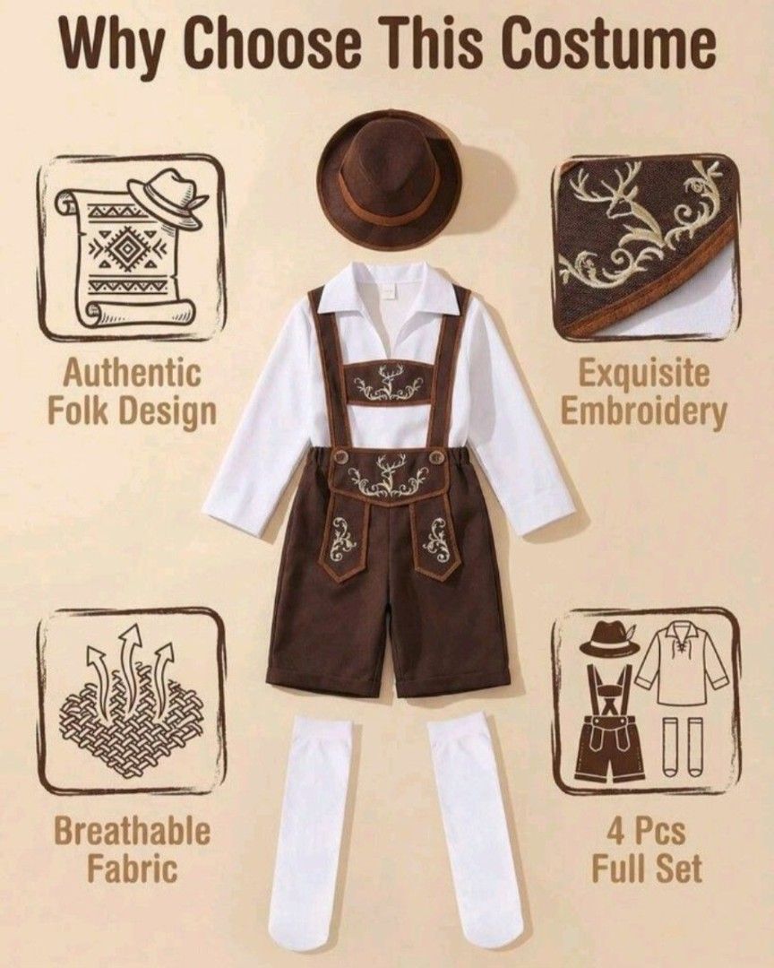 United Nations: Germany (Category: Babies & Kids Fashion) located in Quezon City. Submitted by mamashopfinds (Listing ID 1468974546, Image 3). Description: Bavarian Boy costume Size 130 Age: 6-8 years old So nice! :).