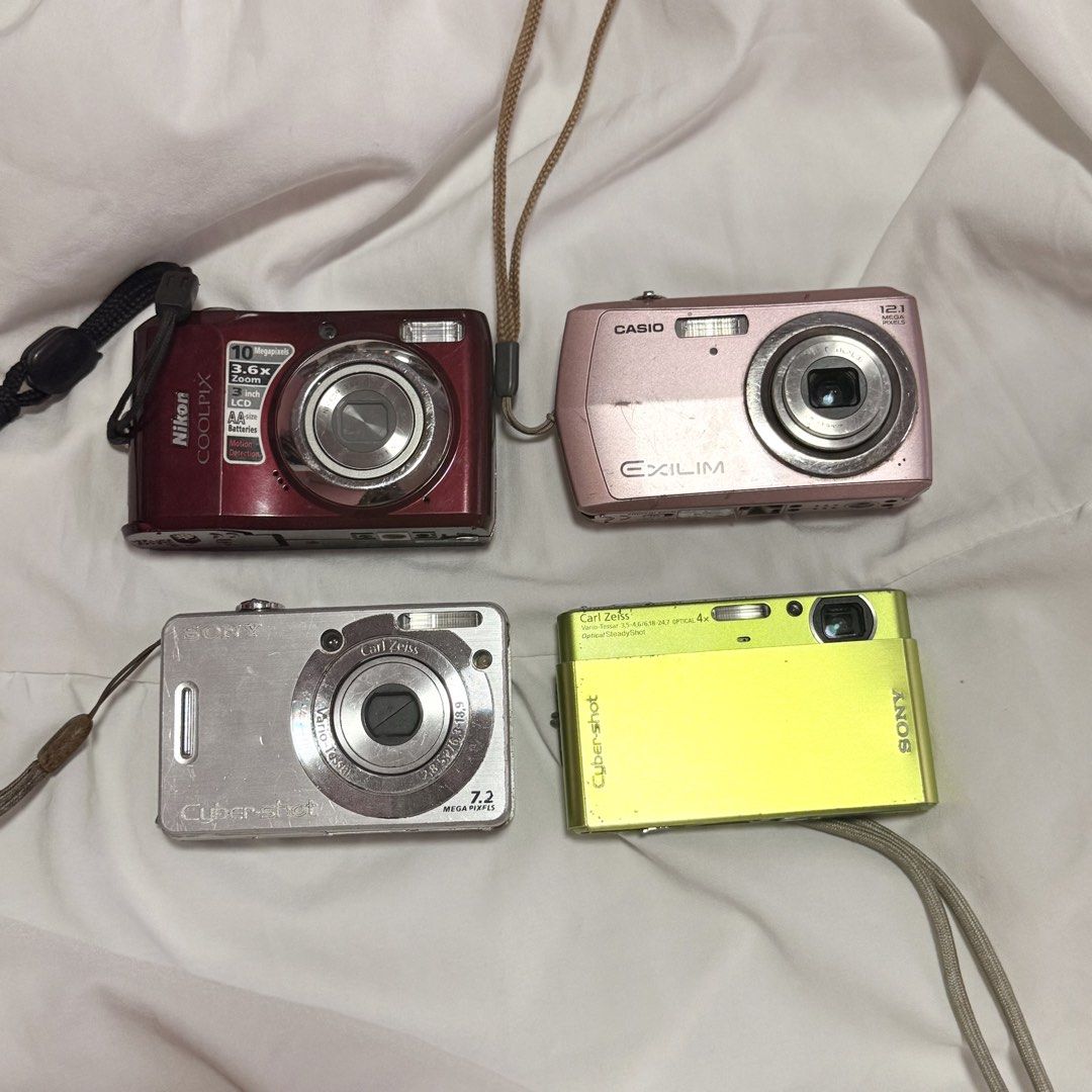 Untested Sony Nikon Casio Digicam Digital Camera (Category: Cameras) located in Cavite. Submitted by digi.bratz (Listing ID 1469158361, Image 1). Description: TAKE ALL FOR 3999 ONLY Picked these up from a Japan surplus near my area! I haven’t tested them yet since I don’t have the time to buy batteries for each unit. However, they have a good chance of working! Selling AS IS / UNTESTED. No guarantees on functionality. .